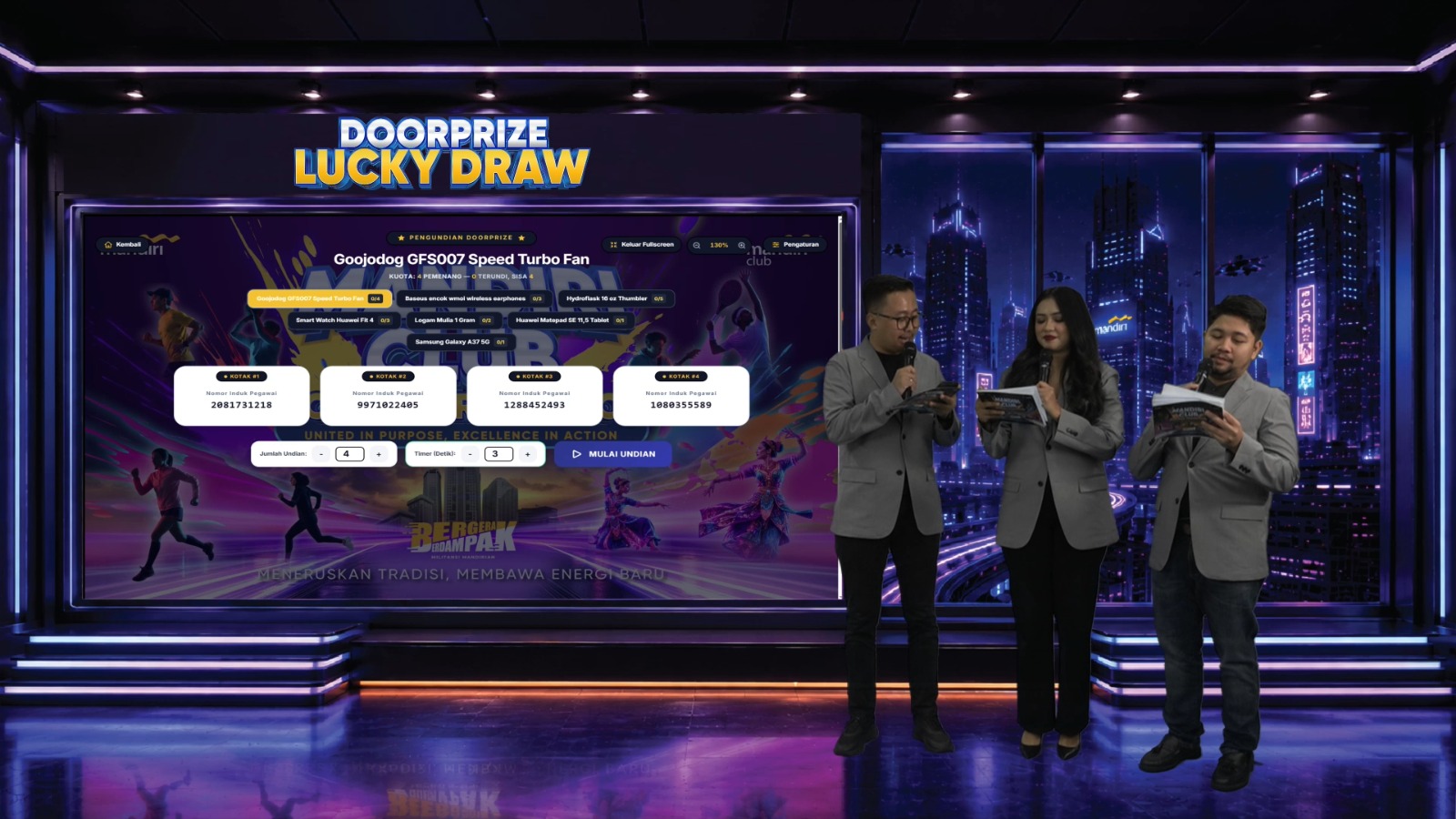 Tampilan Layar Doorprize