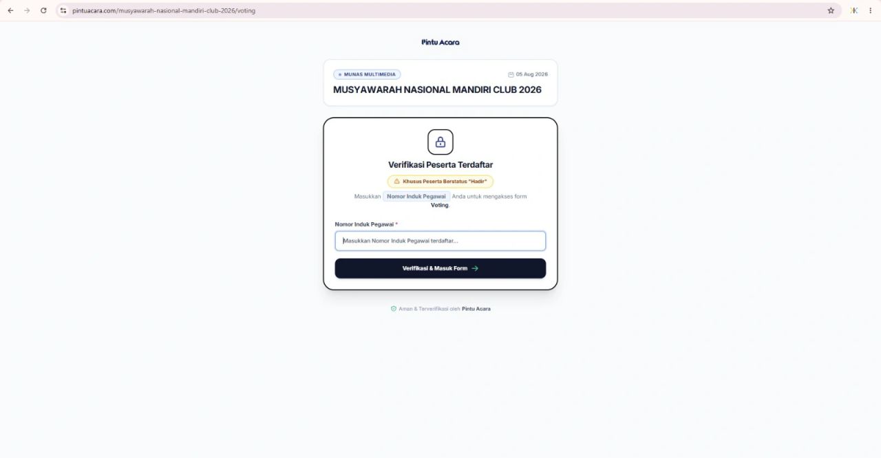 Tampilan Layar Voting